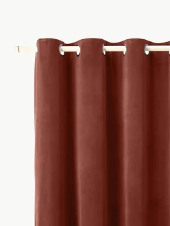 Westwing Collection Abdunkelnder Samt-Vorhang Rush mit Ösen, 2 Stück