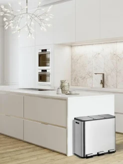 Westwing Abfalleimer EcoCasa mit Pedal-Funktion, 3 x 15 L