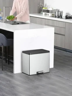 Westwing Abfalleimer Essential mit Pedal-Funktion, 20 L + 9 L