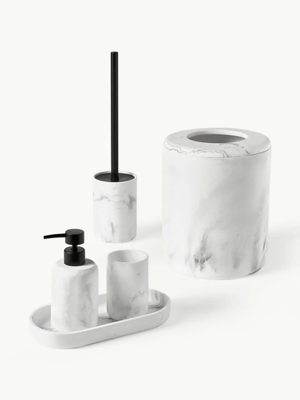 Westwing Collection Abfalleimer Kyle in Marmor-Optik