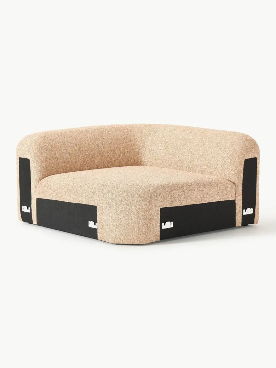 Westwing Collection Abgerundetes Eckmodul Wolke aus Bouclé
