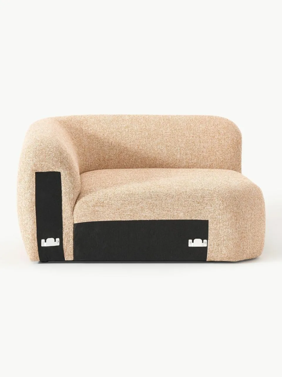 Westwing Collection Abgerundetes Eckmodul Wolke aus Bouclé