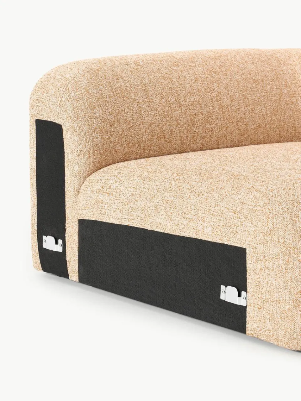Westwing Collection Abgerundetes Eckmodul Wolke aus Bouclé