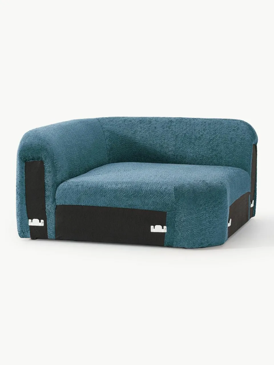 Westwing Collection Abgerundetes Eckmodul Wolke aus Teddy-Bouclé
