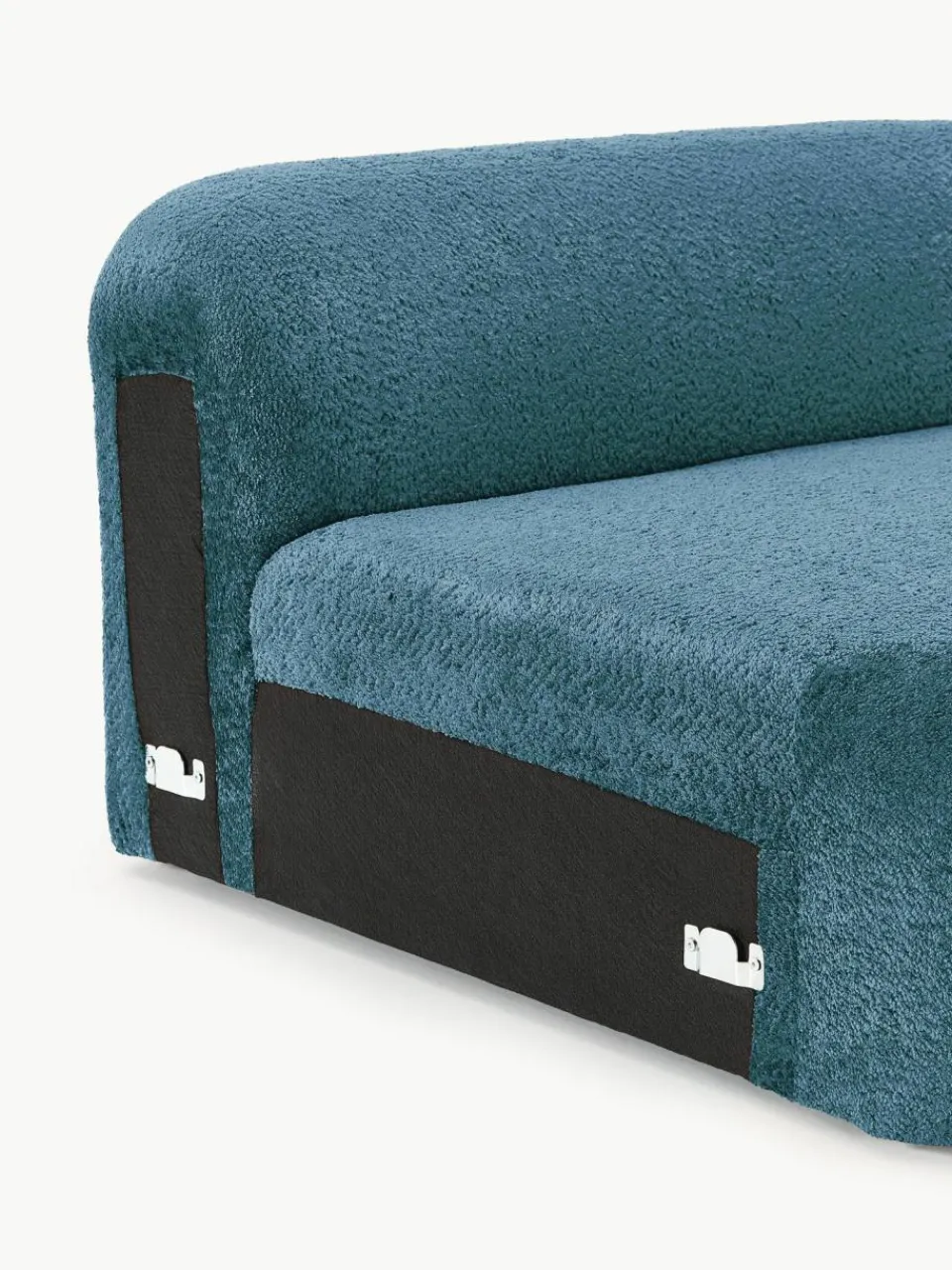 Westwing Collection Abgerundetes Eckmodul Wolke aus Teddy-Bouclé