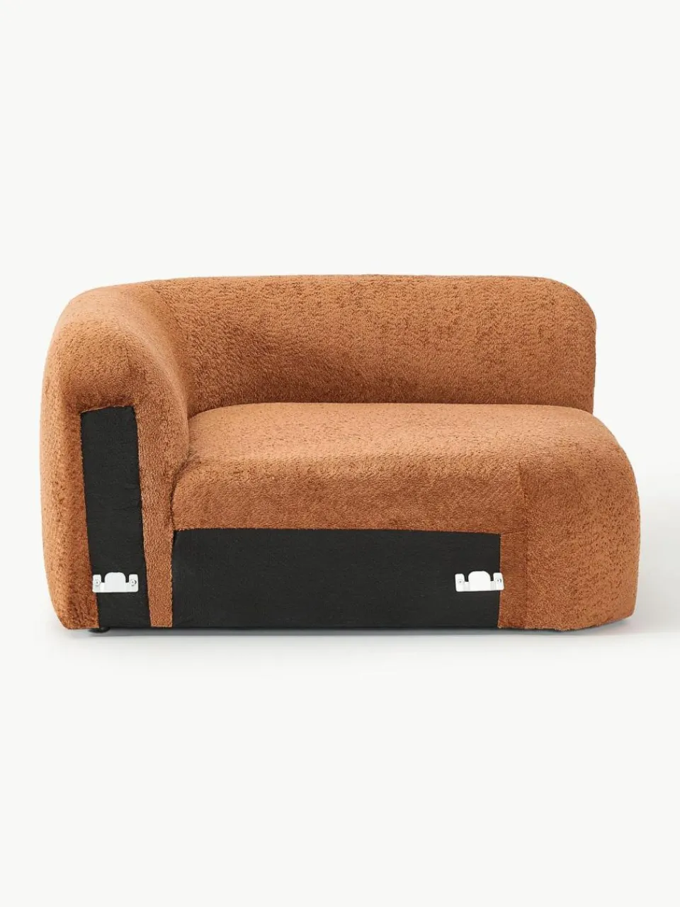 Westwing Collection Abgerundetes Eckmodul Wolke aus Teddy-Bouclé