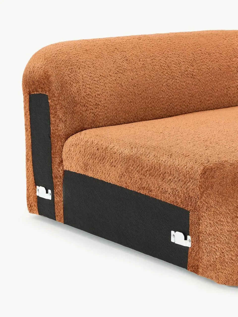 Westwing Collection Abgerundetes Eckmodul Wolke aus Teddy-Bouclé