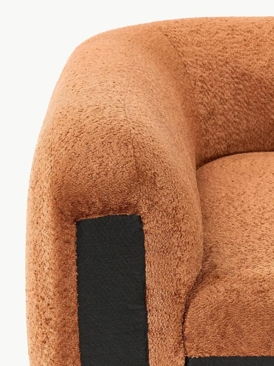 Westwing Collection Abgerundetes Eckmodul Wolke aus Teddy-Bouclé