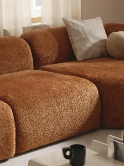 Westwing Collection Abgerundetes Eckmodul Wolke aus Teddy-Bouclé