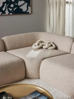 Westwing Collection Abgerundetes Eckmodul Wolke aus Bouclé