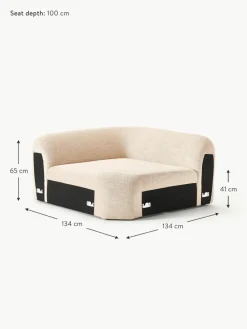 Westwing Collection Abgerundetes Eckmodul Wolke aus Bouclé