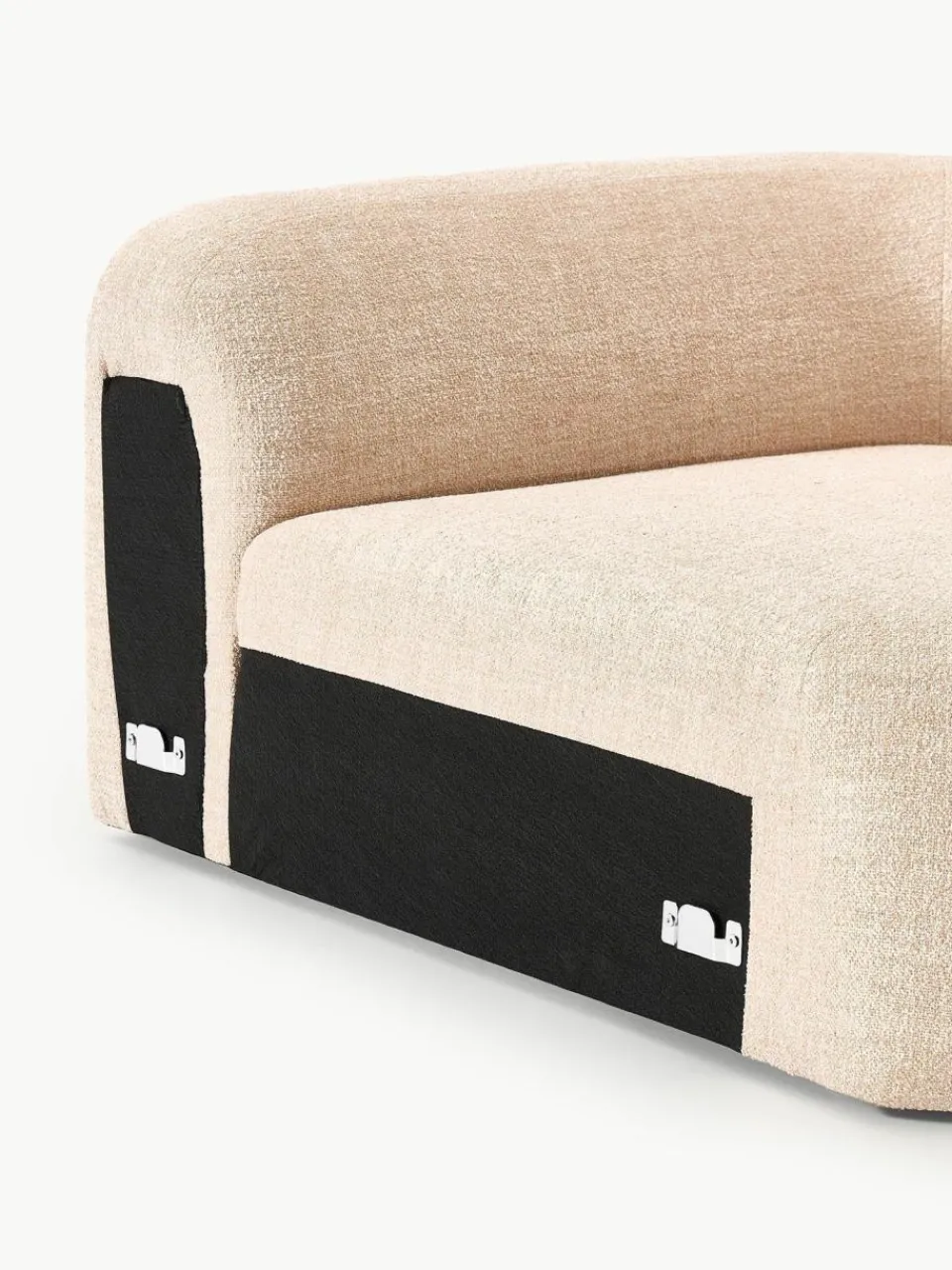 Westwing Collection Abgerundetes Eckmodul Wolke aus Bouclé