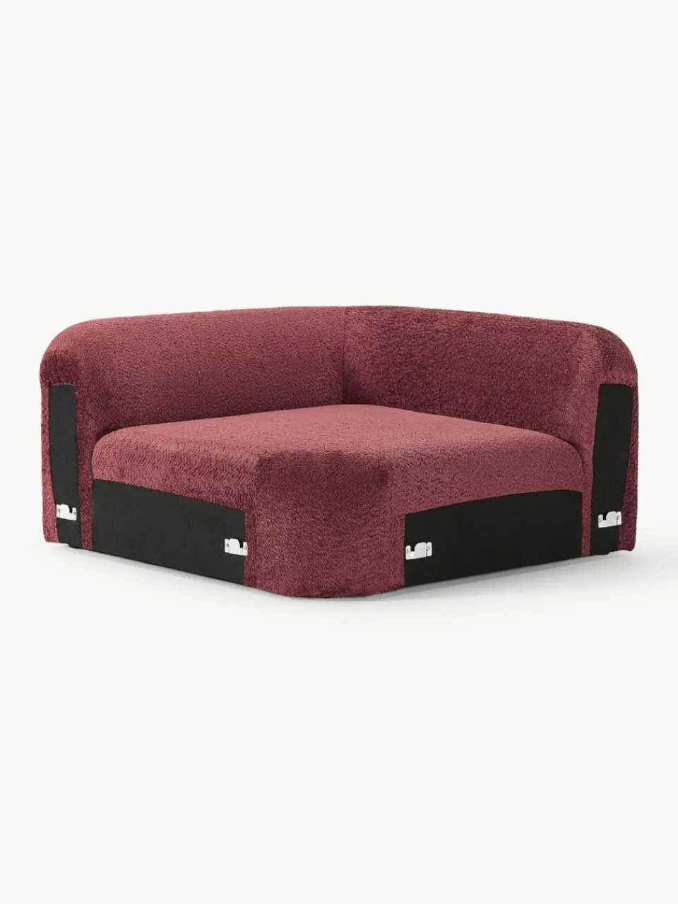 Westwing Collection Abgerundetes Eckmodul Wolke aus Teddy-Bouclé