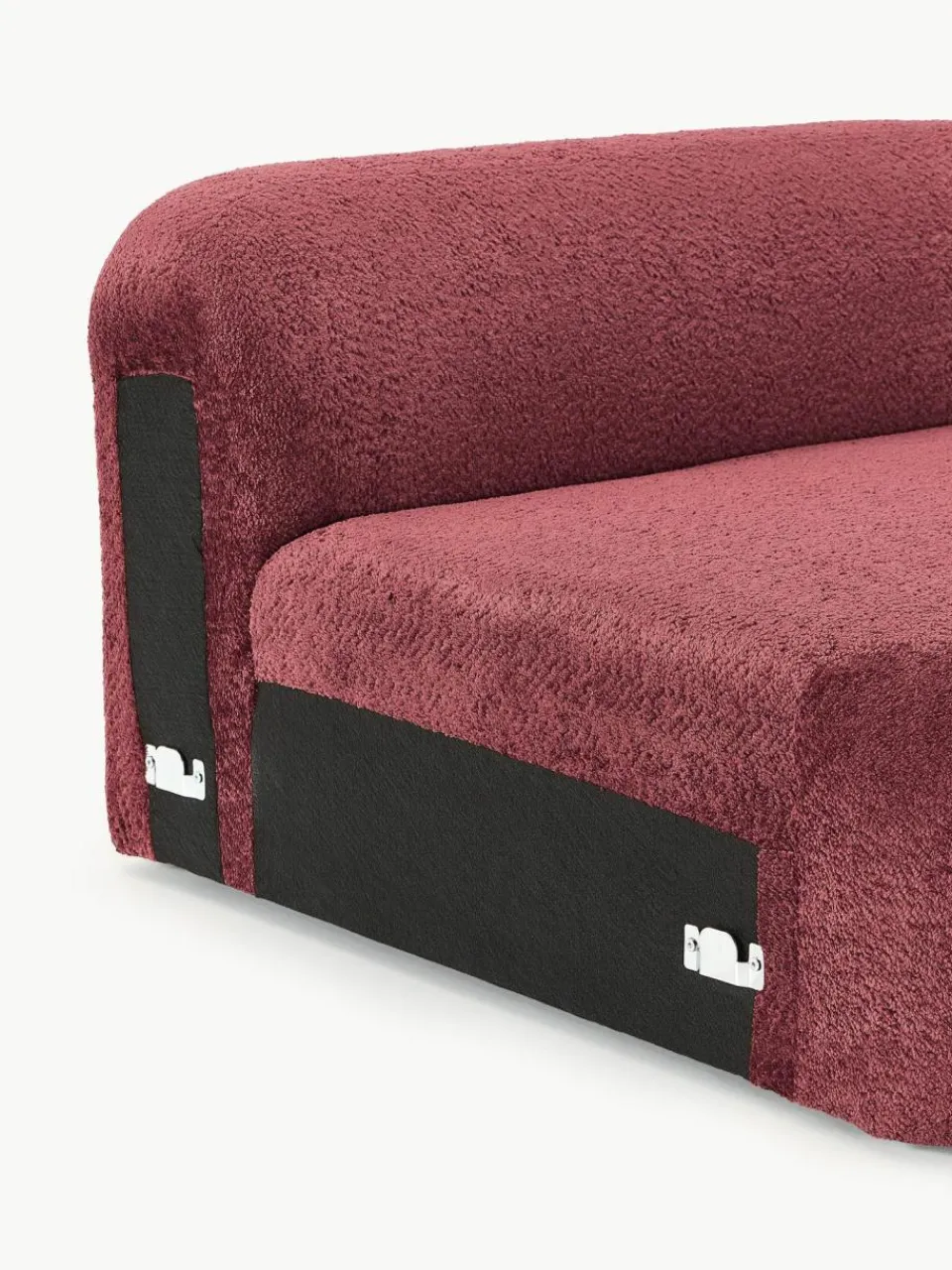 Westwing Collection Abgerundetes Eckmodul Wolke aus Teddy-Bouclé