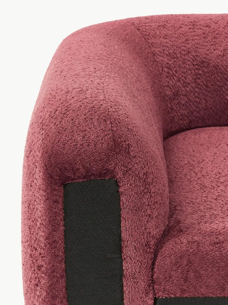 Westwing Collection Abgerundetes Eckmodul Wolke aus Teddy-Bouclé
