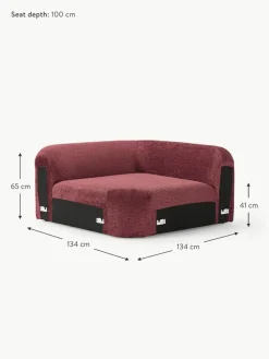 Westwing Collection Abgerundetes Eckmodul Wolke aus Teddy-Bouclé