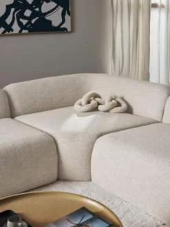 Westwing Collection Abgerundetes Eckmodul Wolke aus Bouclé