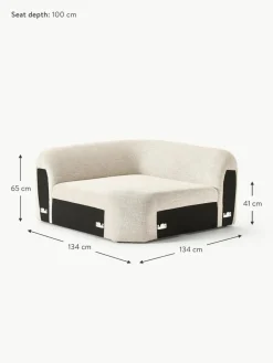 Westwing Collection Abgerundetes Eckmodul Wolke aus Bouclé