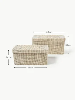 Westwing Collection Aufbewahrungsboxen Aleya aus Seegras mit Deckel, 2er-Set