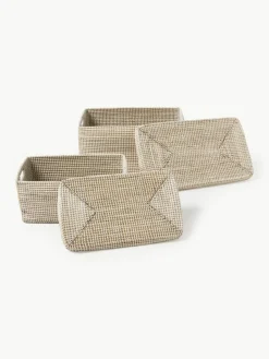 Westwing Collection Aufbewahrungsboxen Aleya aus Seegras mit Deckel, 2er-Set