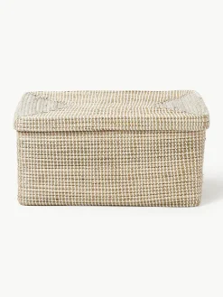 Westwing Collection Aufbewahrungsboxen Aleya aus Seegras mit Deckel, 2er-Set