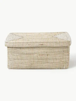 Westwing Collection Aufbewahrungsboxen Aleya aus Seegras mit Deckel, 2er-Set