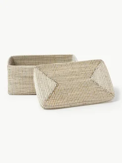 Westwing Collection Aufbewahrungsboxen Aleya aus Seegras mit Deckel, 2er-Set