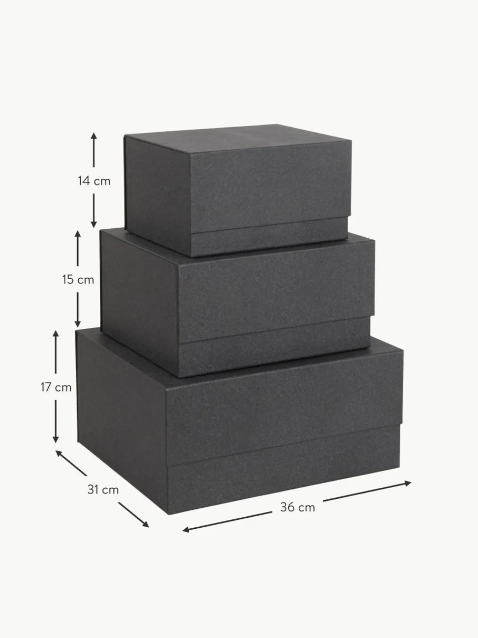 Bigso Box of Sweden Aufbewahrungsboxen Ilse, 3er-Set