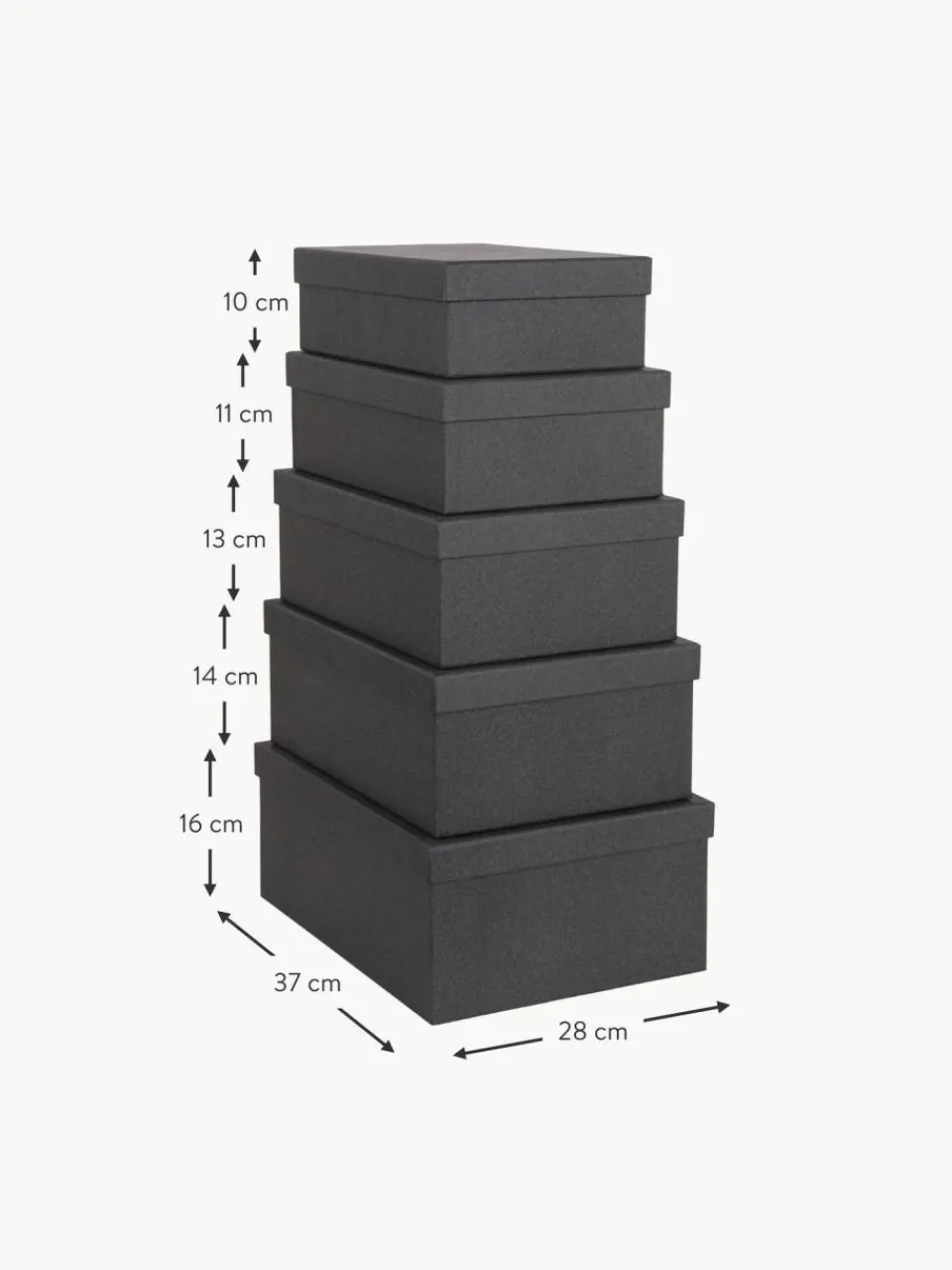 Bigso Box of Sweden Aufbewahrungsboxen Joel, 5er-Set