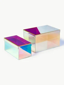 Westwing Collection Aufbewahrungsboxen Lacy aus Acrylglas, 2er-Set