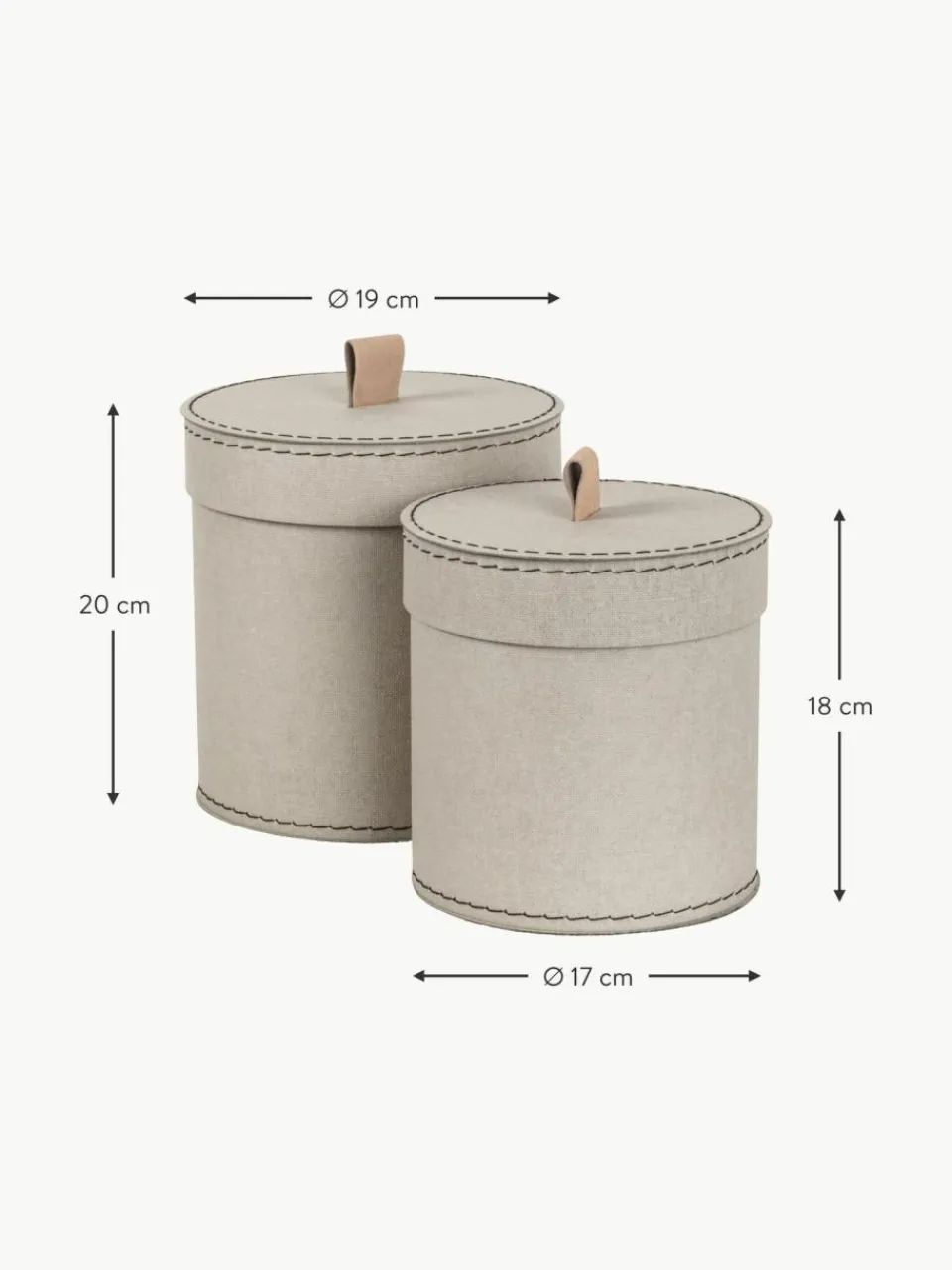 Bigso Box of Sweden Aufbewahrungsboxen Leonore, 2er-Set