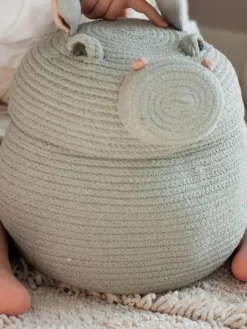 Kinder Lorena Canals Aufbewahrungskorb mit Deckel, handgefertigt