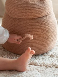 Kinder Lorena Canals Aufbewahrungskorb mit Deckel, handgefertigt