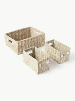 Westwing Collection Aufbewahrungskörbe Aleya aus Seegras, 3er-Set