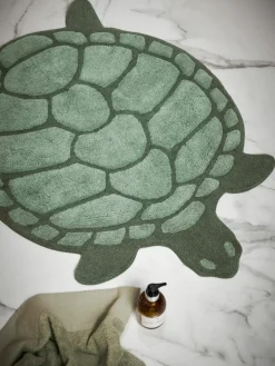 Westwing Badvorleger Lazy aus Bio-Baumwolle in Schildkrötenform