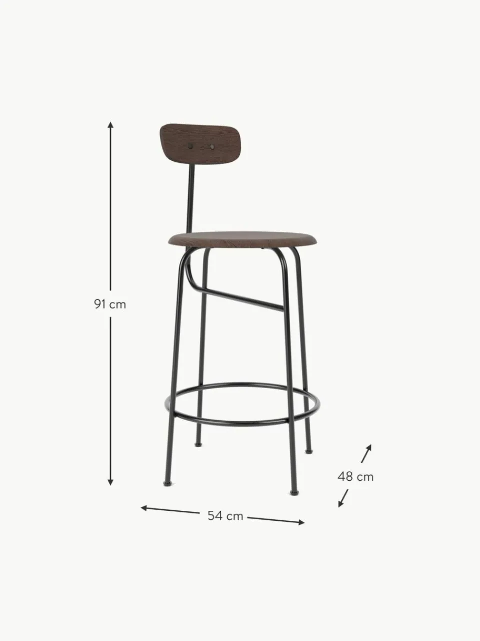 Audo Copenhagen Barstuhl Afteroom aus Metall und Holz