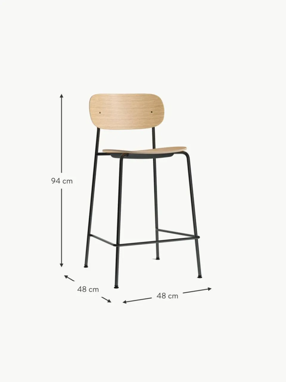 Audo Copenhagen Barstuhl Co aus Metall und Holz