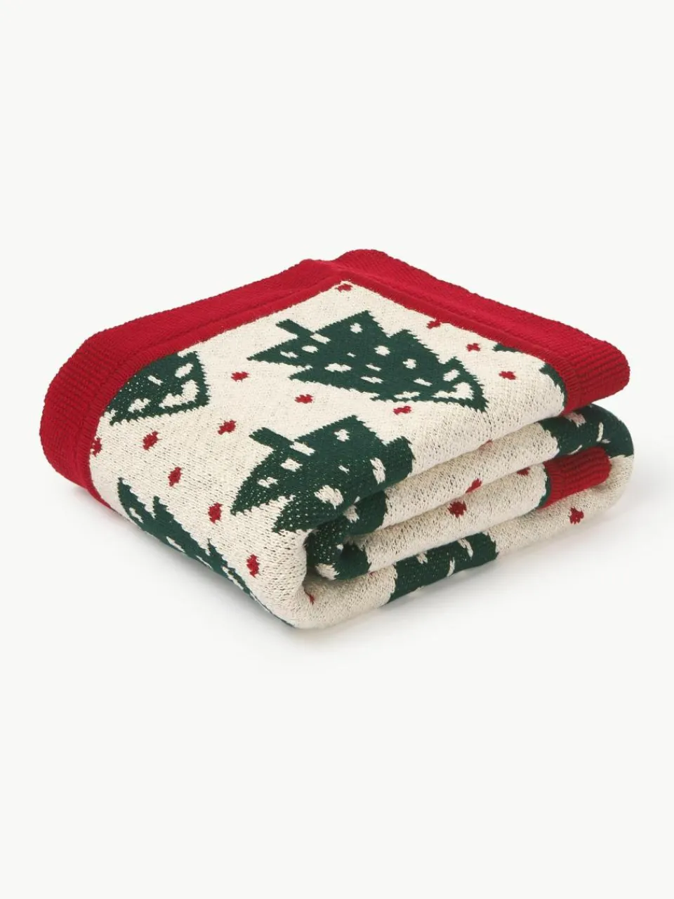 Westwing Collection Baumwolldecke Noeleen mit weihnachtlichem Motiv