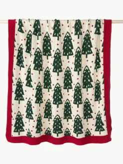 Westwing Collection Baumwolldecke Noeleen mit weihnachtlichem Motiv