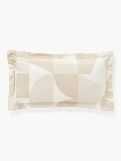 Westwing Collection Baumwoll-Kopfkissenbezug Elinor mit geometrischem Muster und Stehsaum