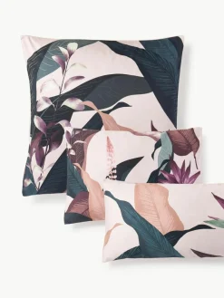 Westwing Collection Baumwollsatin-Kopfkissenbezug Flora