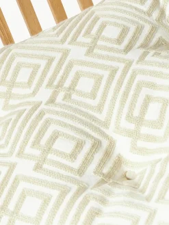 Westwing Collection Baumwoll-Sitzkissen Sevil mit grafischer Verzierung, 2 Stück