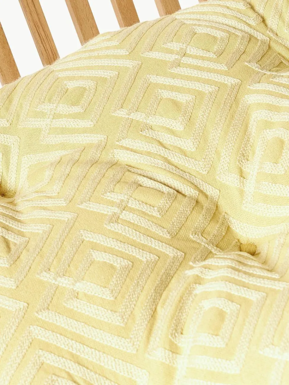Westwing Collection Baumwoll-Sitzkissen Sevil mit grafischer Verzierung, 2 Stück