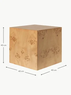 ferm LIVING Beistelltisch Burl Cube aus Maserholz