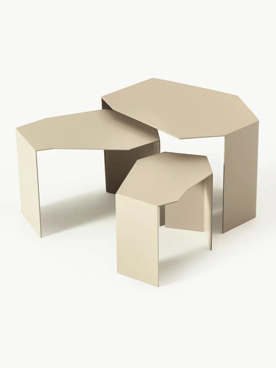 ferm LIVING Beistelltische Shard in organischer Form, 3er-Set