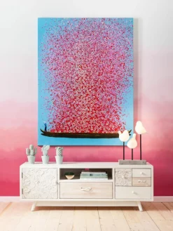 Kare Design Bemalter Leinwanddruck Flower Boat