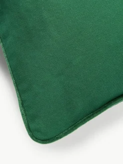 Westwing Collection Bestickte Samt-Kissenhülle Holly Jolly mit Kederumrandung