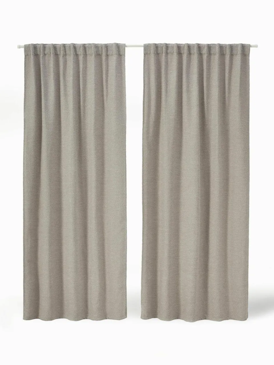 Westwing Collection Blickdichte Bouclé-Vorhänge Bellamie mit Tunnelsaum