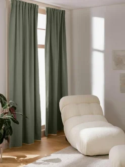 Westwing Collection Blickdichter Vorhang Jensen mit Multiband, 2 Stück