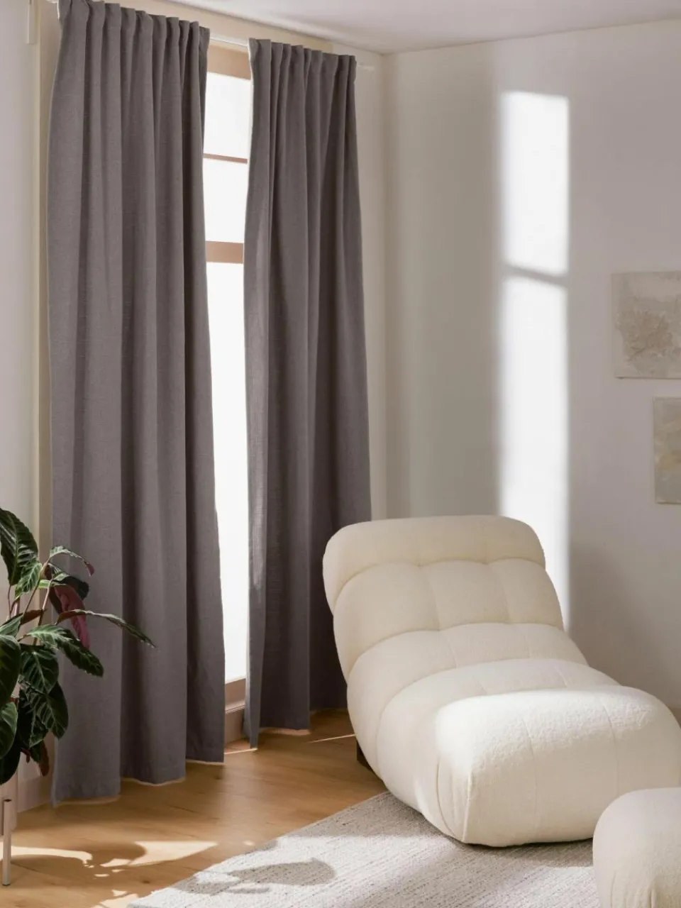 Westwing Collection Blickdichter Vorhang Jensen mit Multiband, 2 Stück